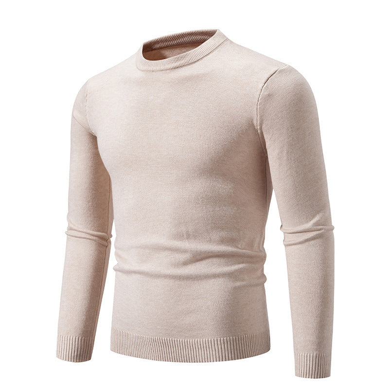 Street-Wave Men's Elegant Crew Neck Sweater in Fine Cotton for Timeless Comfort and Versatility