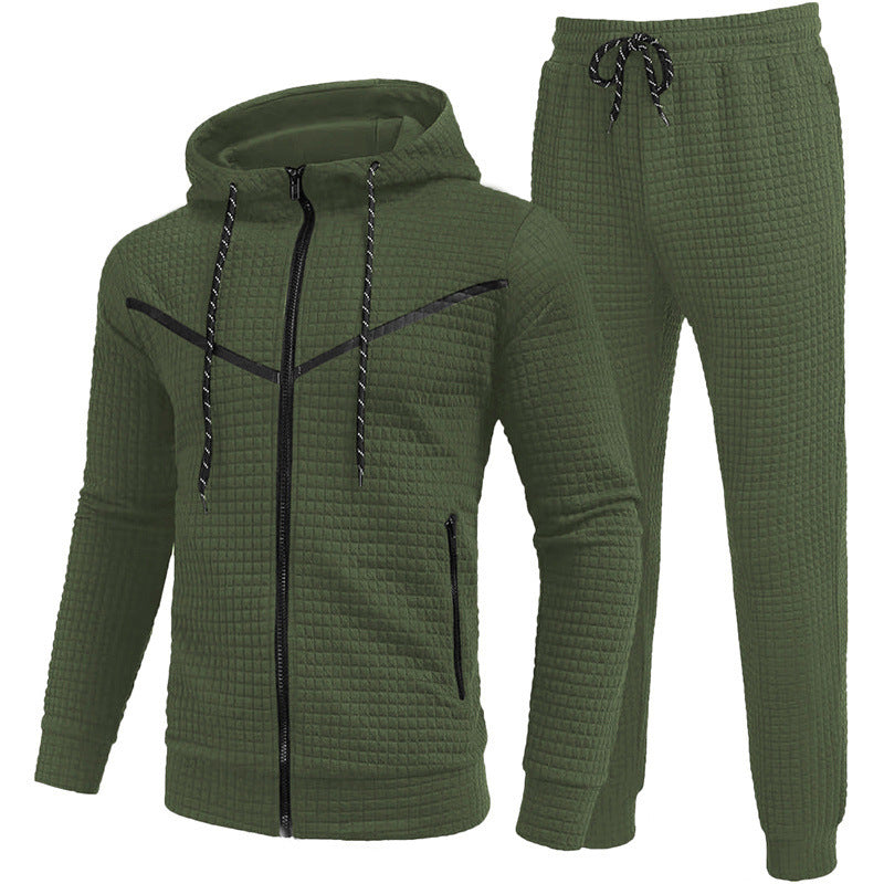 Street-wave Men's Fleece Jogging Suit With Structured Design For Comfort And Style