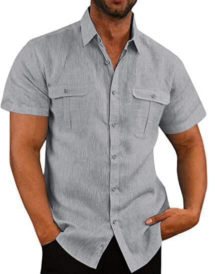 Street Wave Men's Short Sleeve Shirt With Practical Chest Pockets For Stylish Casual Everyday Wear