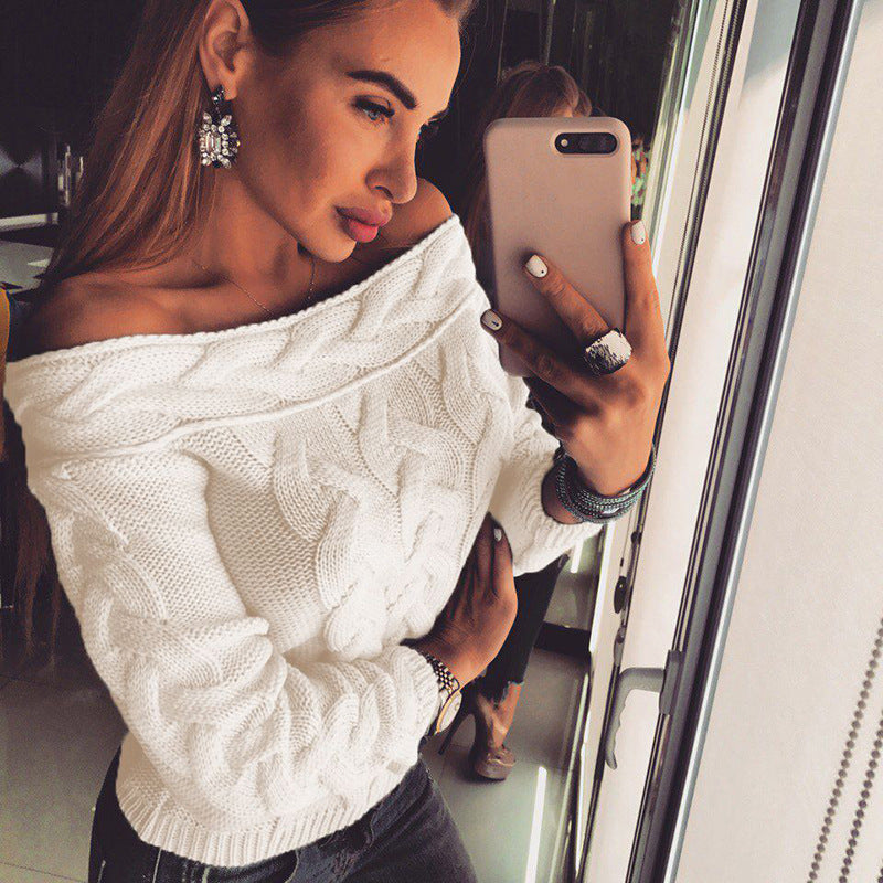 Streetwave Women Off Shoulder Cable Knit Sweater With Modern Cable Pattern And Cozy Fit For Everyday Style