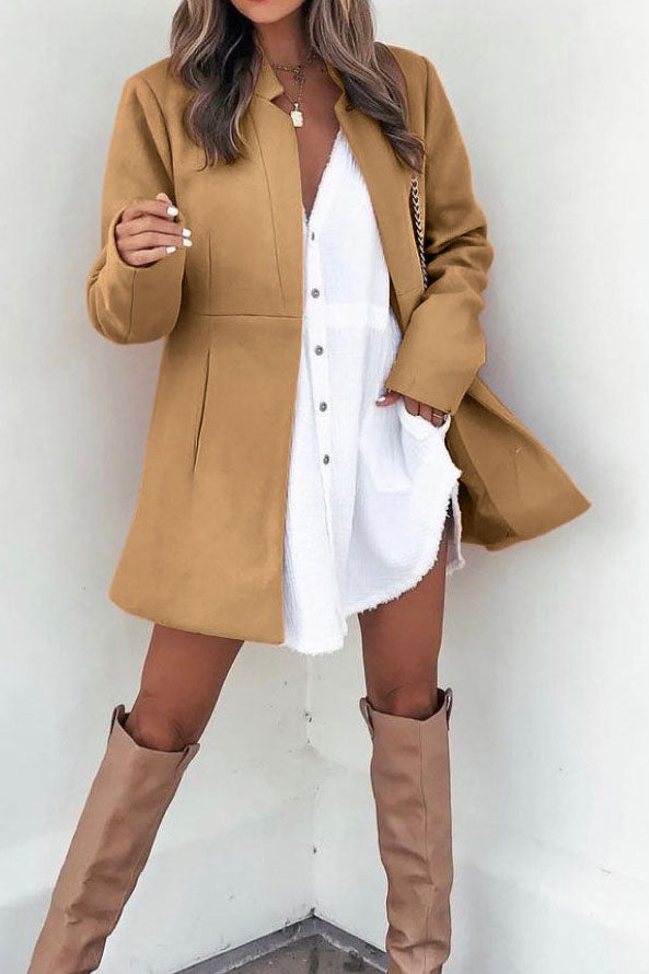 Street-wave Wool Coat For Women Mid Length Camel Timeless Warmth And Modern Sophistication