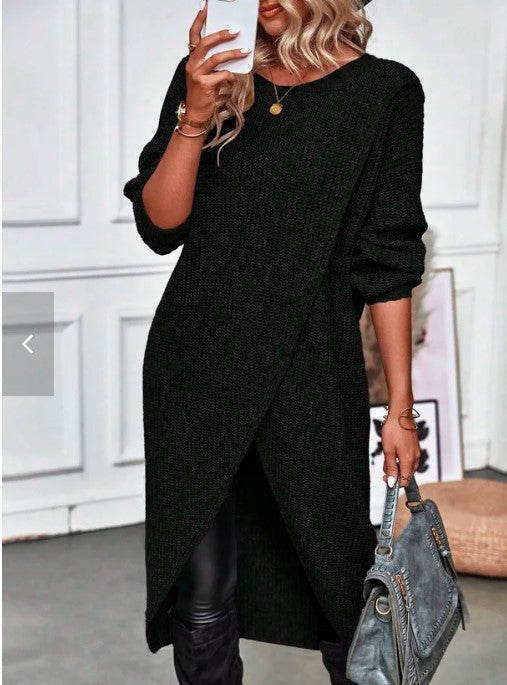 Street-Wave Cozy Knit Sweater Dress For Women Effortless Chic Winter Wardrobe Comfort