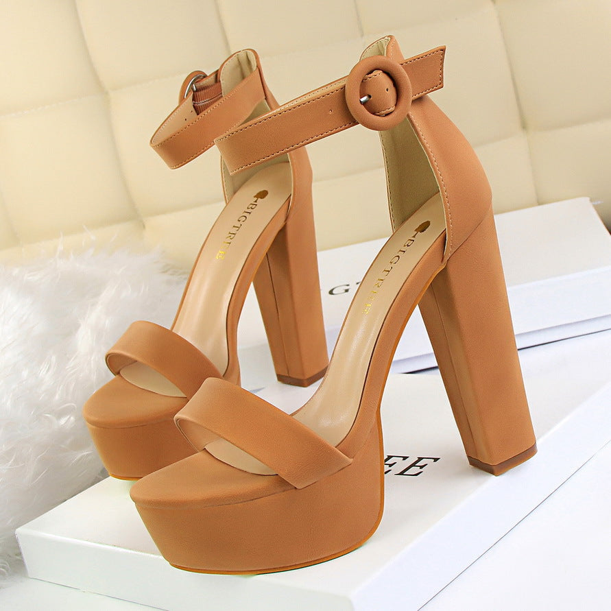 Street Wave High Heel Platform Sandals For Women With Adjustable Ankle Strap And Block Heel Elegant Party Footwear