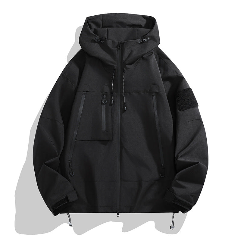 Streetwave Mens Functional Outdoor Jacket With Adjustable Hood And Multiple Pockets