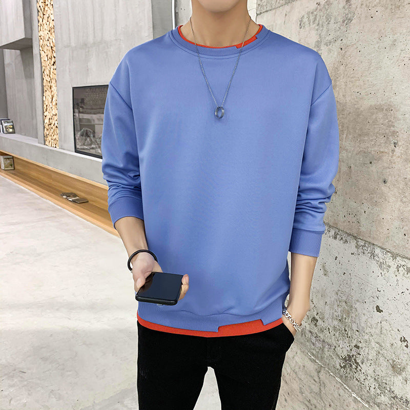 Mens Casual Sweatshirt With Contrast Hem From Street Wave Premium Soft Cotton Blend For Everyday Wear