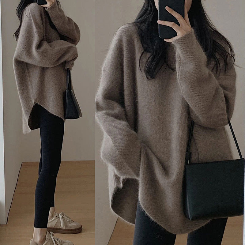 Streetwave Oversized Knit Sweater For Women With Relaxed Fit And Voluminous Sleeves Cozy Warm