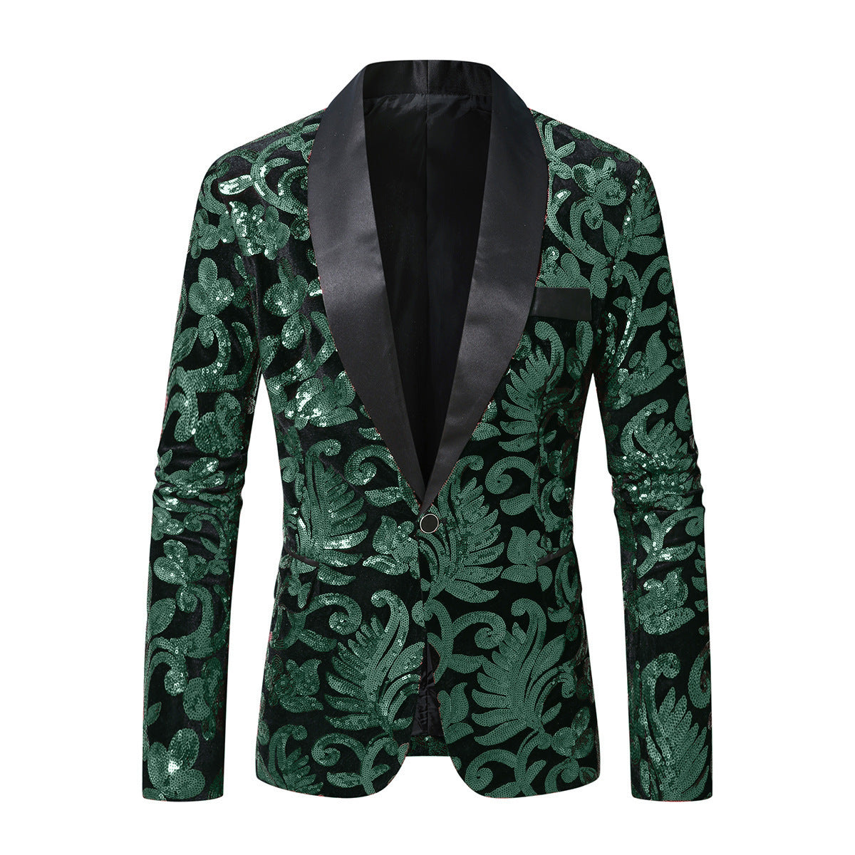 Street Wave Glittering Floral Sequin Blazer For Men Bold Showstopping Party Jacket