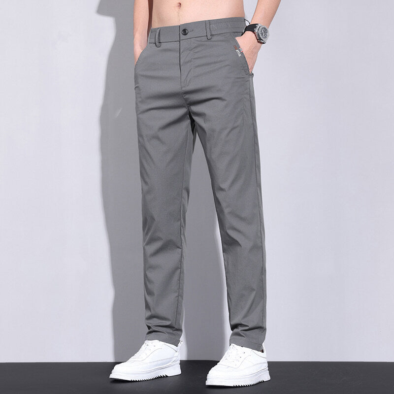 Streetwave Mens Stretch Chinos With Elastic Waistband Breathable Fabric And Side Pockets