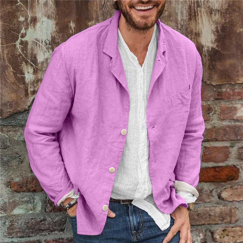 Street-wave Lightweight Linen Blazer For Men - Breathable Comfort, Effortless Style For Hot Weather