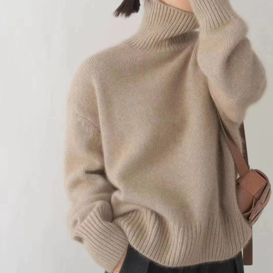Streetwave Women Cozy Turtleneck Knit Sweater Premium Soft Knit for Cold Day Comfort