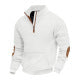 Street-Wave Men's Structured Fleece Pullover With Modern Stand Collar Geometric Texture Cozy Comfort