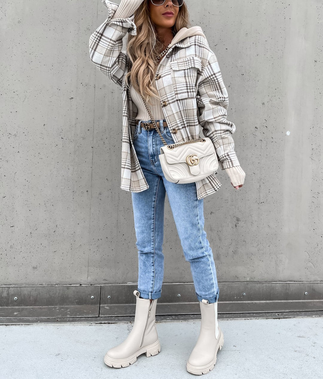Street-wave Plaid Hooded Jacket For Women Urban Chic Style With Cozy Warmth Perfect For City Living And Layering