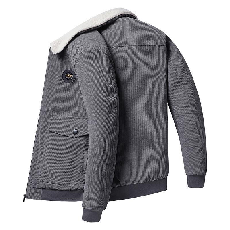 Mens Corduroy Jacket With Wool Lining Loose Fit Button Front Flap Pockets Nordisk Flair By Street-Wave