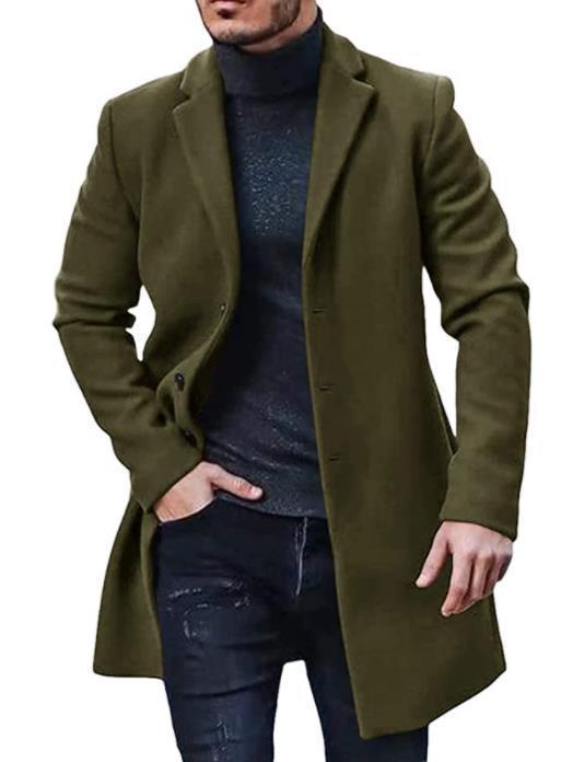 Street Wave Mens Elegant Timeless Wool Coat For Style Conscious Gents With Classic Silhouette