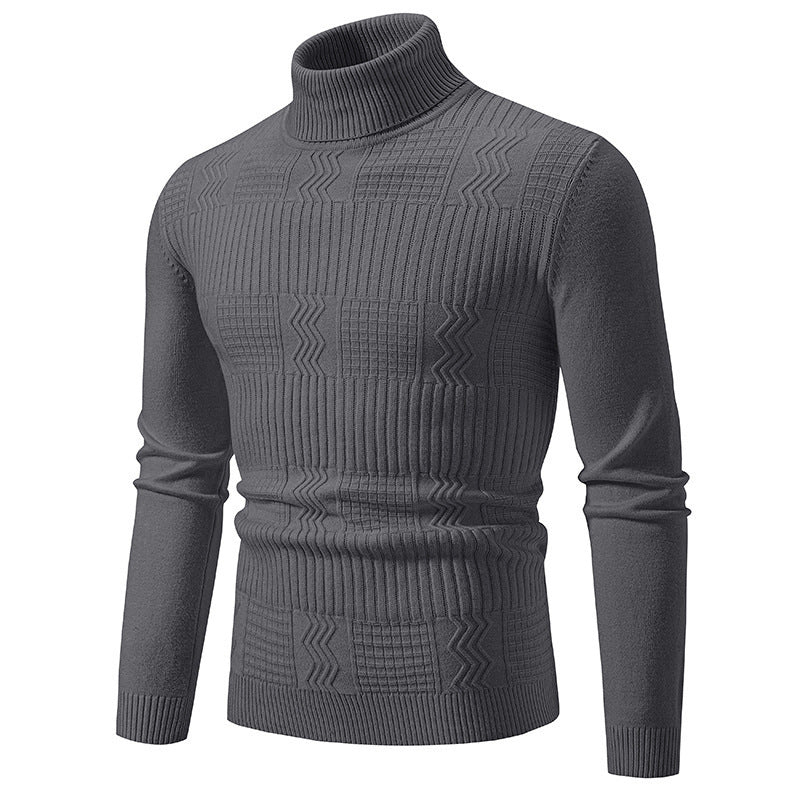 Mens Turtleneck Sweater With Structured Knit Design Premium Cotton Streetwave For Stylish Comfort