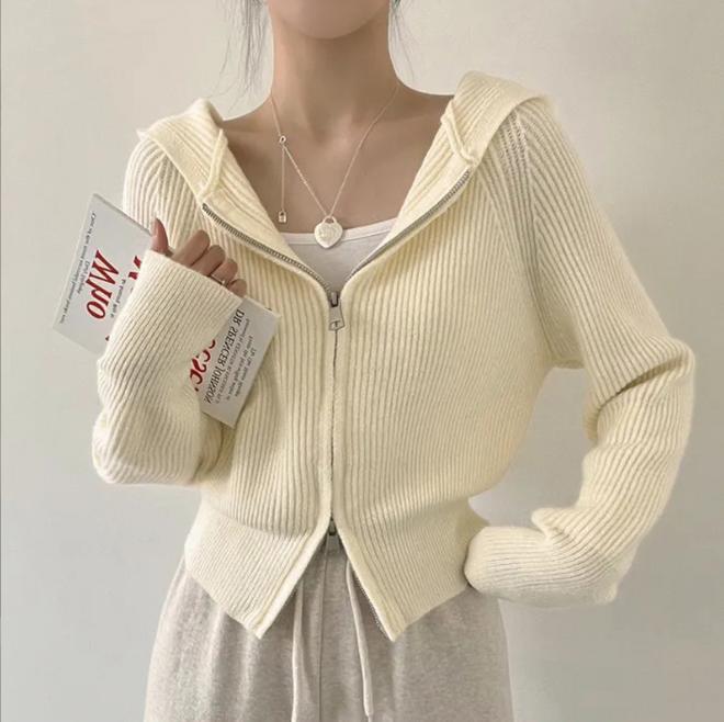 Streetwave Womens Hooded Zip Cardigan Cozy Knit For Casual Everyday Wear Soft Warmth