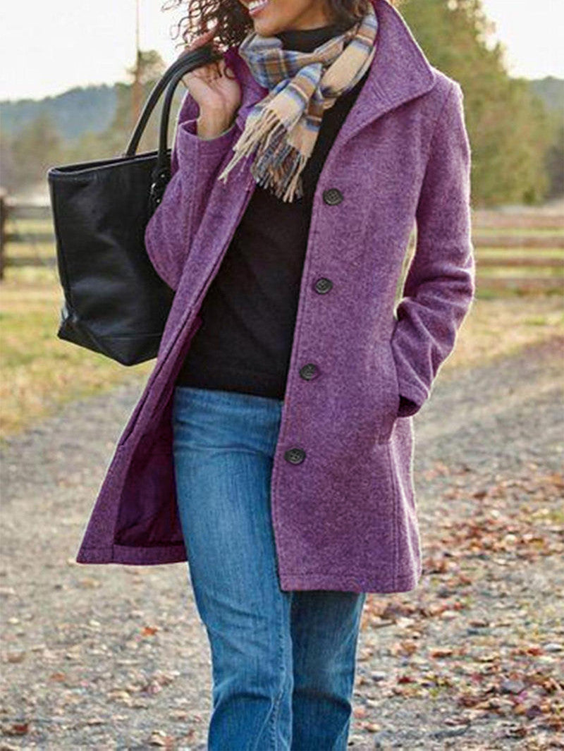 Street Wave Womens Wool Coat Stylish Warm Wool Blend For Cold Weather Chic Winter Outerwear