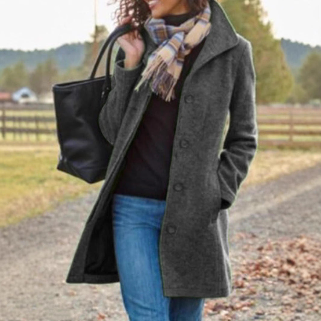 Street Wave Womens Elegant Wool Coat For Women With Breathable Soft Fabric And Timeless Comfort