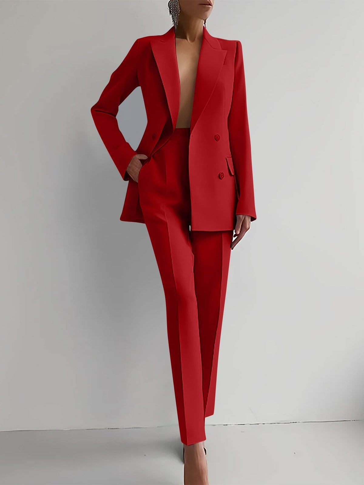 Street-Wave Tailored Suit For Women Elegant Blazer And Trousers Set For Work And Events