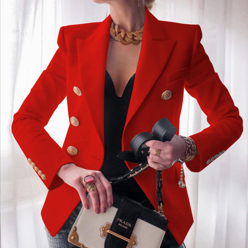Womens Blazer With Gold Button Detail By Street-Wave Timeless Classic Fit For Professionals