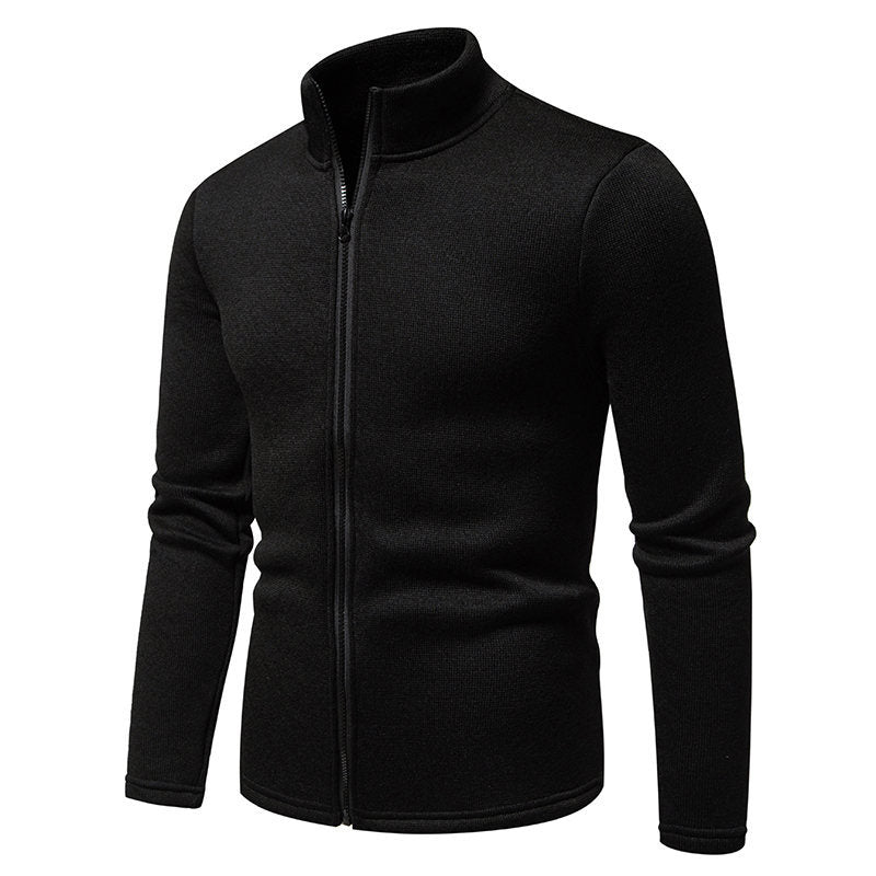 Street-wave Mens Fleece Jacket With High Stand Collar Full Zip For Active Men Premium Breathable Warmth