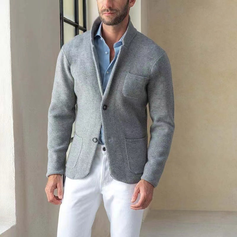 Streetwave Mens Knit Blazer With Elegant Look And Practical Pockets For Office And Casual Wear