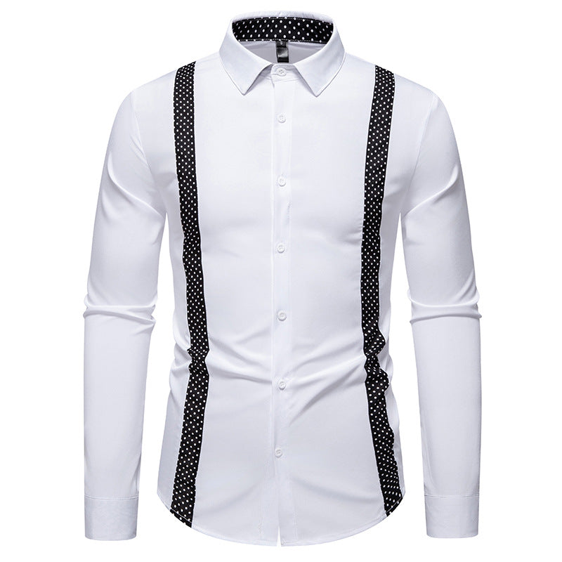 Street Wave Men's Formal Shirt With Suspenders Modern Design For Professionals Worldwide