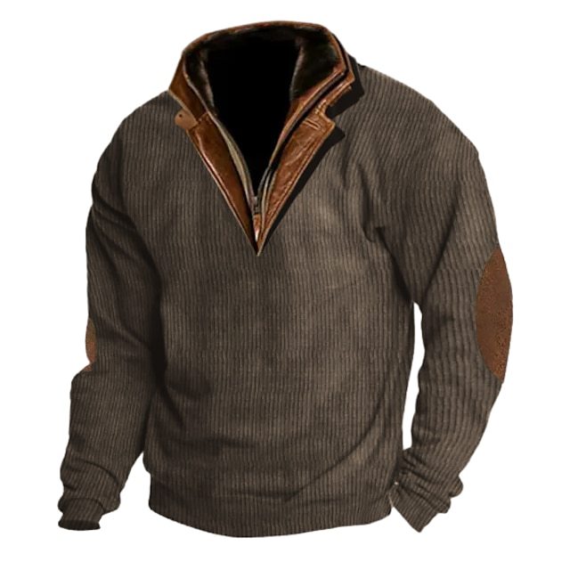 Street-Wave Men's Knit Sweater With High Collar Details For Fashion-Forward Men Everywhere