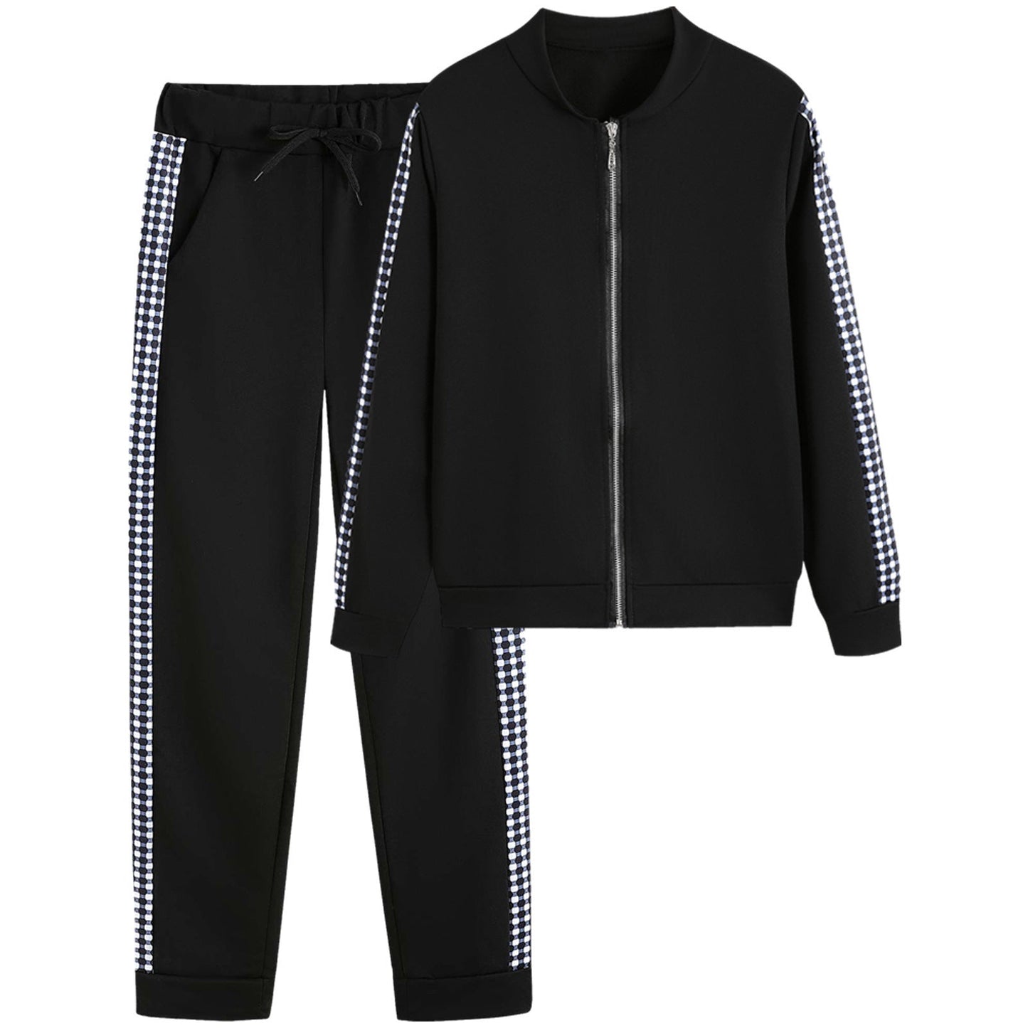 Womens Tracksuit Street-Wave Elastic Waistband With Stylish Elements For Active Women Comfort Set