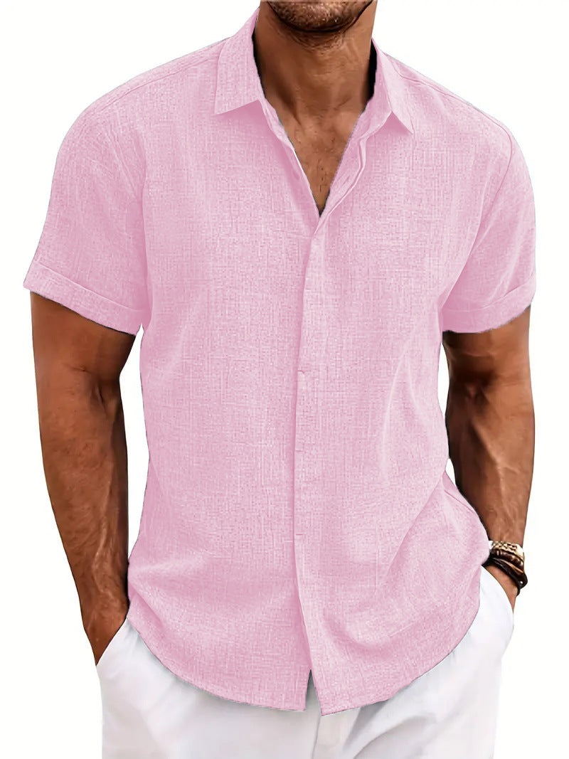 Street Wave Heidi Mode Linen Short Sleeve Shirt Tie Dye Lightweight Casual Comfort For Men