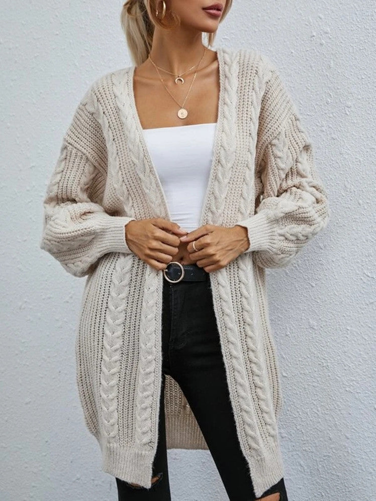 Street-wave Women Oversized Chunky Cable Knit Cardigan For Cozy Everyday Wear And Warm Comfort