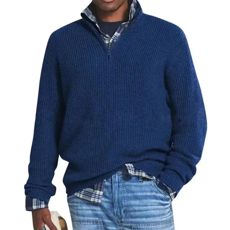 Jérôme Cotton Zip Sweater for Men by Streetwave Warm Versatile Layering Pullover