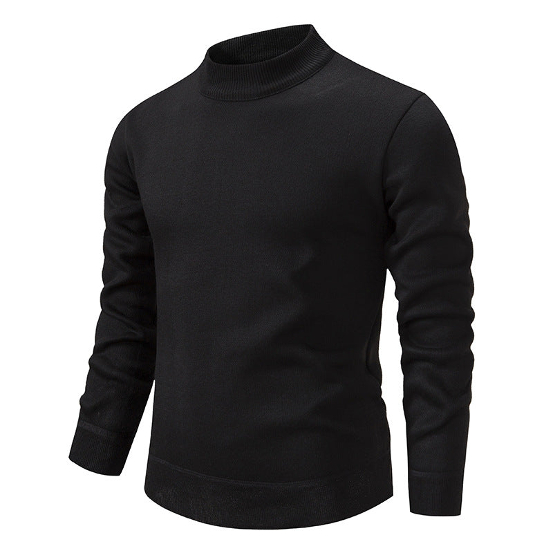 Men's Premium Knit Pullover With Modern Stand Collar By Street-wave For Everyday Style And Warmth