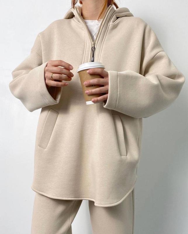 Streetwave Womens Oversized Zip Hoodie And Jogger Set Soft Fleece Loungewear For Casual Comfort