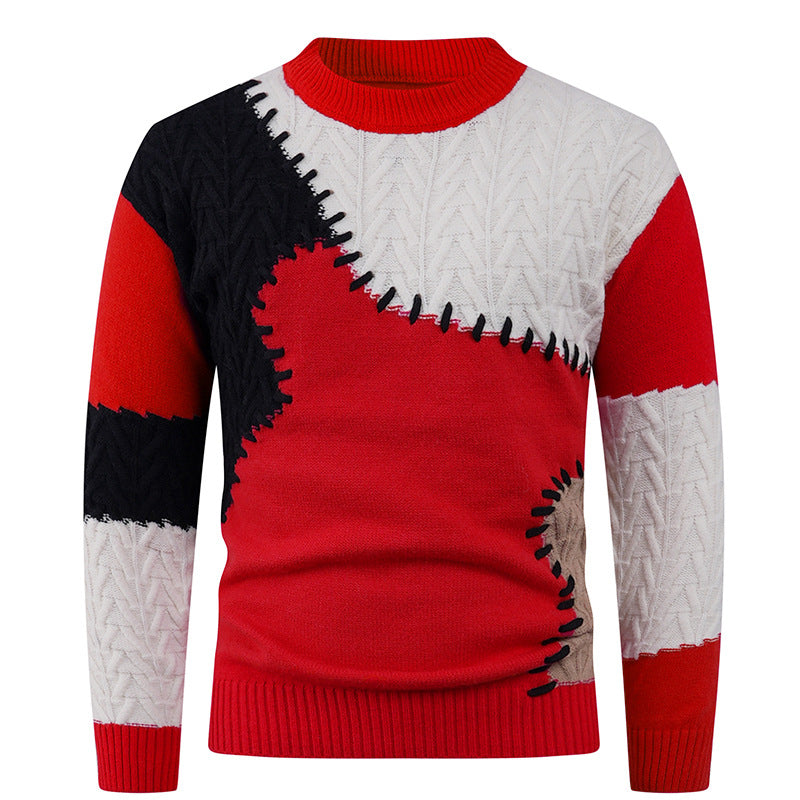 Mens Knit Sweater Streetwave With Unique Geometric Pattern For Modern Men Soft Comfort Premium Warmth