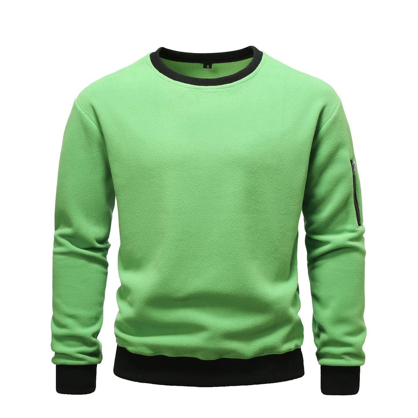 Street-wave Men's Cozy Fleece Pullover With Zipper Pocket For Everyday Comfort And Warmth