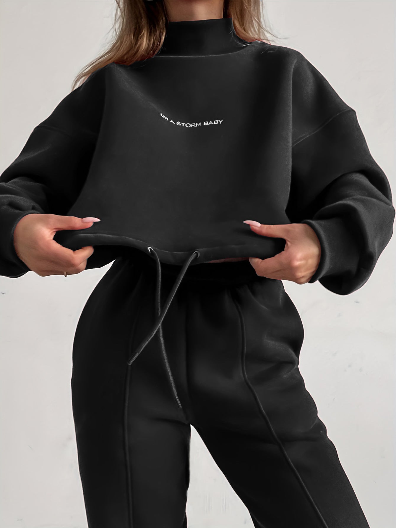 Streetwave Womens Oversized Sweatshirt And Jogger Set Cozy Comfort Lounge Wear For Everyday Style