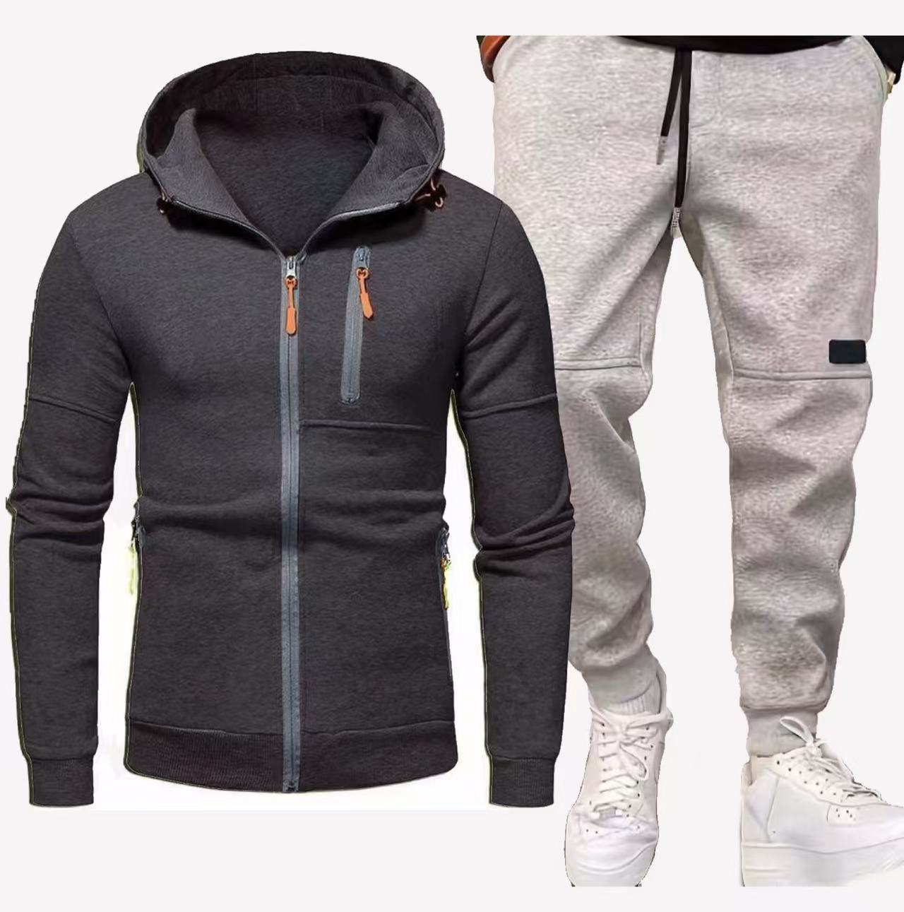 Mens Streetwave Breathable Tracksuit Set With Hooded Zip Pockets For Active Athletes