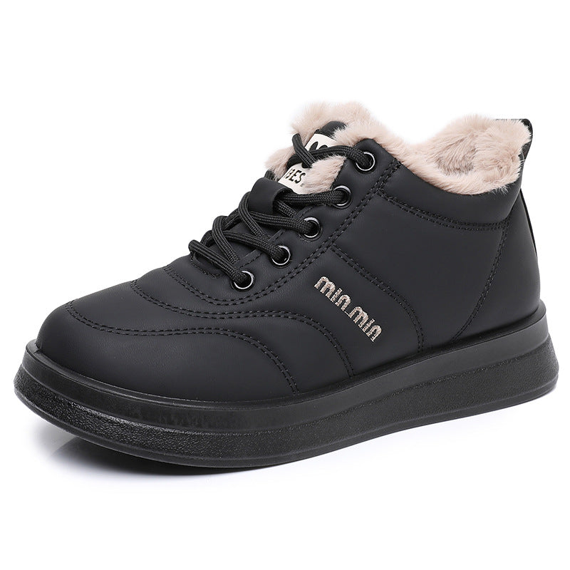 Street-Wave Women Warm High-Top Sneakers With Cozy Fleece Lining And Anti-Slip Sole