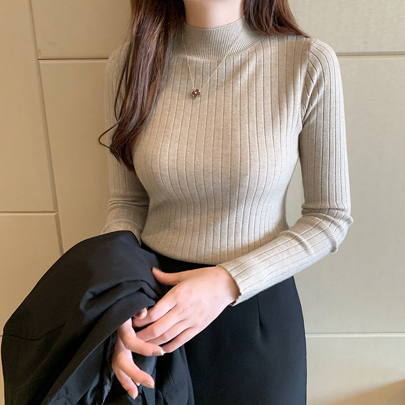 Street-Wave Ribbed Turtleneck Top Unisex Cozy Knit Warmth