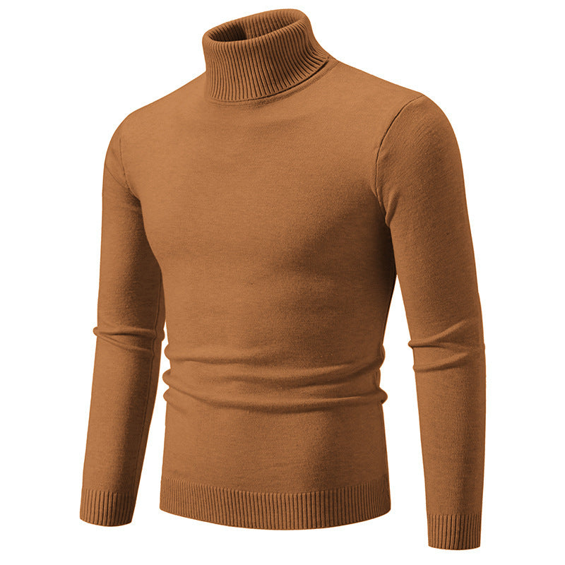 Street-Wave Men's Elegant Fine Cotton Turtleneck Sweater Slim Fit Soft Comfort Everyday Wear