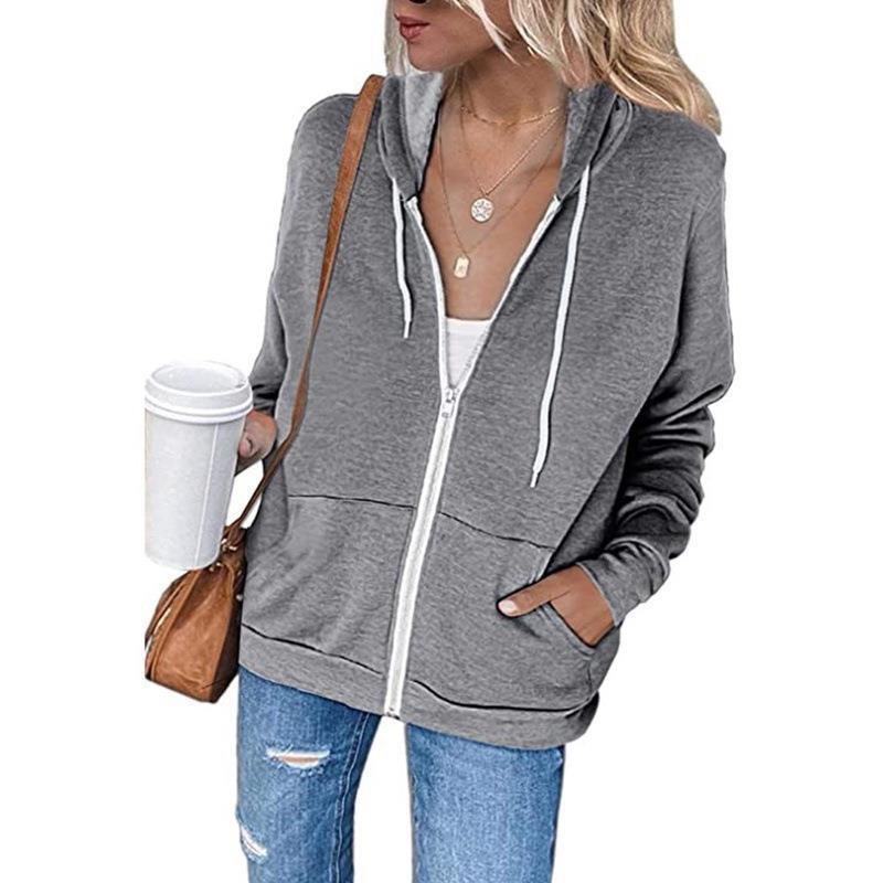 Street Wave Womens Cozy Zip Hoodie With Full Front Zip And Oversized Pockets For Everyday Comfort