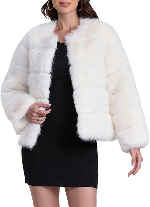 Street-Wave Cozy Faux Fur Jacket With Puff Sleeve Design For Women Luxurious Comfort