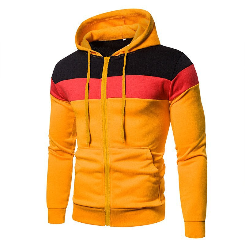 Street Wave Mens Color Block Hoodie With Full Zip Jacket For Casual Comfort And Stylish Athleisure Wear