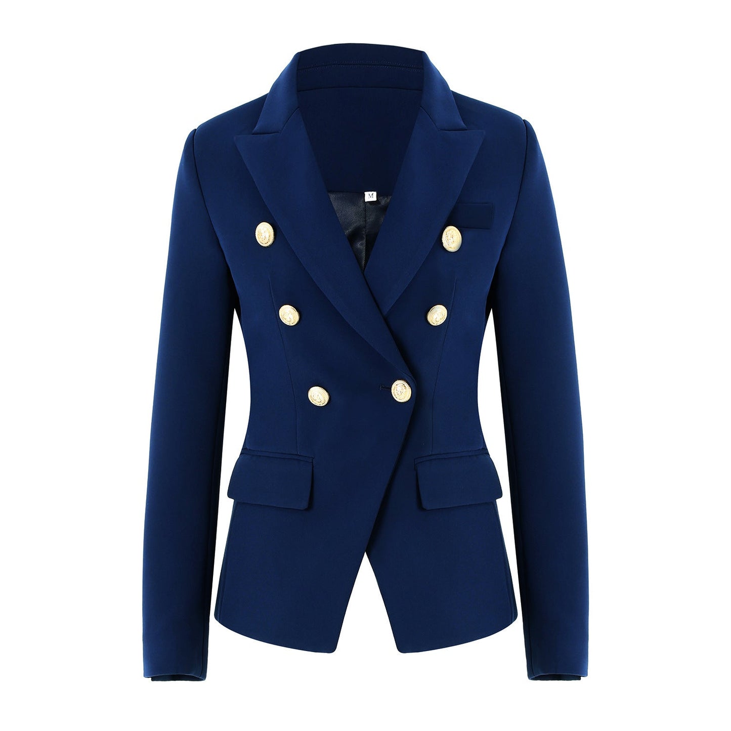 Streetwave Womens Elegant Double Breasted Blazer Jacket With Gold Tone Buttons For Work Or Evening