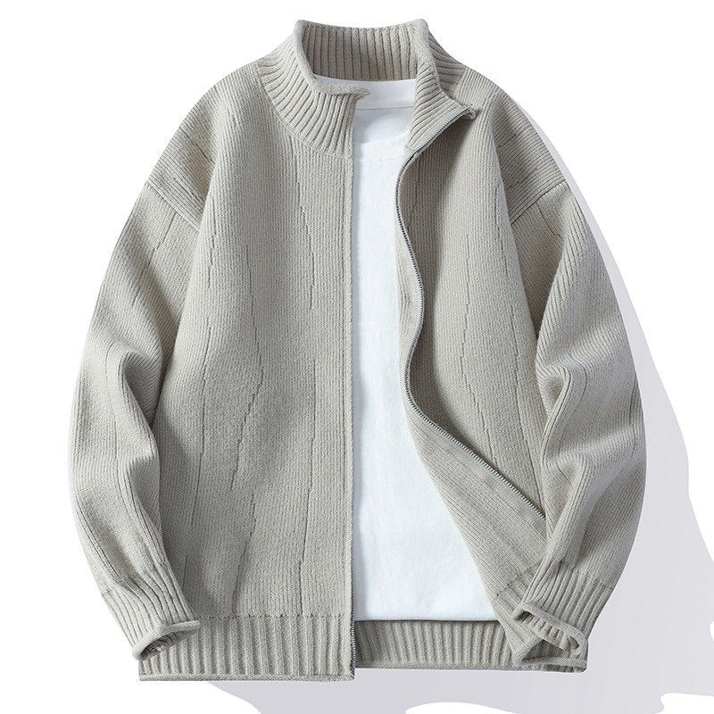 Streetwave Mens High Neck Zip Cardigan Knitwear For Urban Style And Cozy Comfort