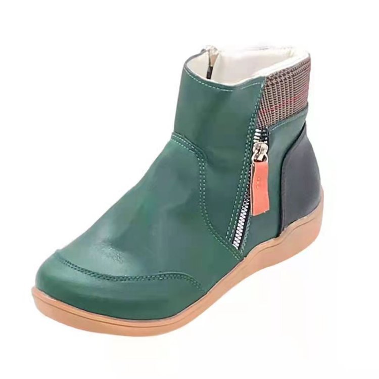 Street-wave Women's Ankle Boots With Side Zipper Comfortable Sole Stylish Everyday Wear
