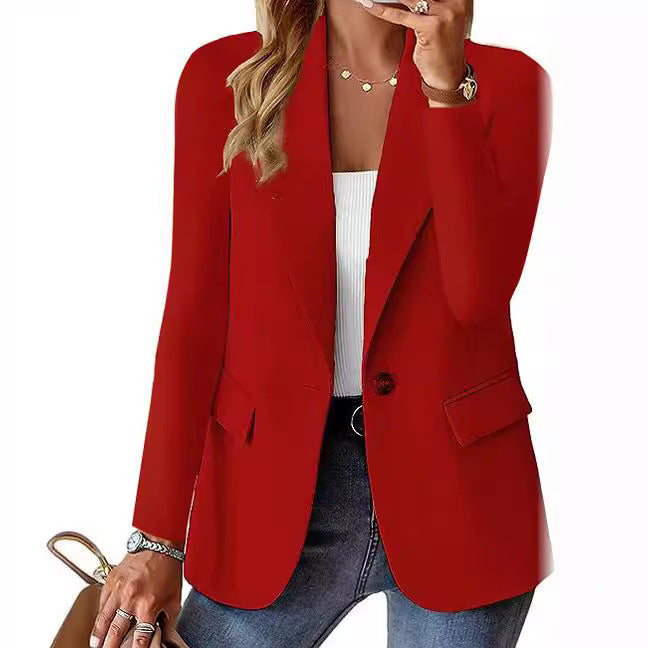 Street-Wave Women's Elegant Blazer With Structured Design And Practical Pockets For Modern Professionals