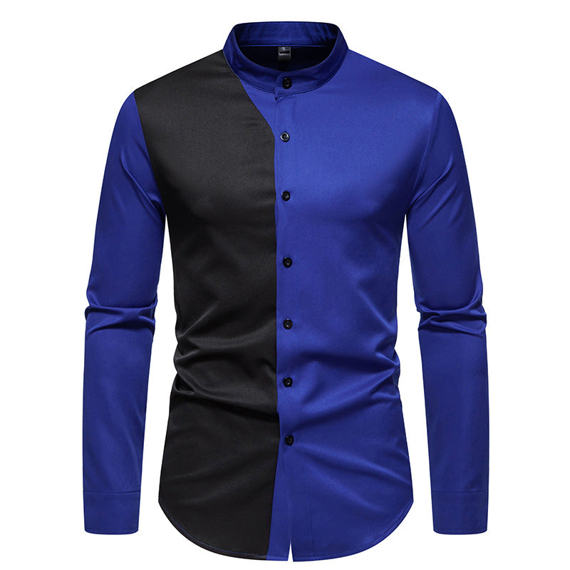 Men's Long Sleeve Color Block Shirt Breathable Lightweight Comfort for Modern Men Street Wave