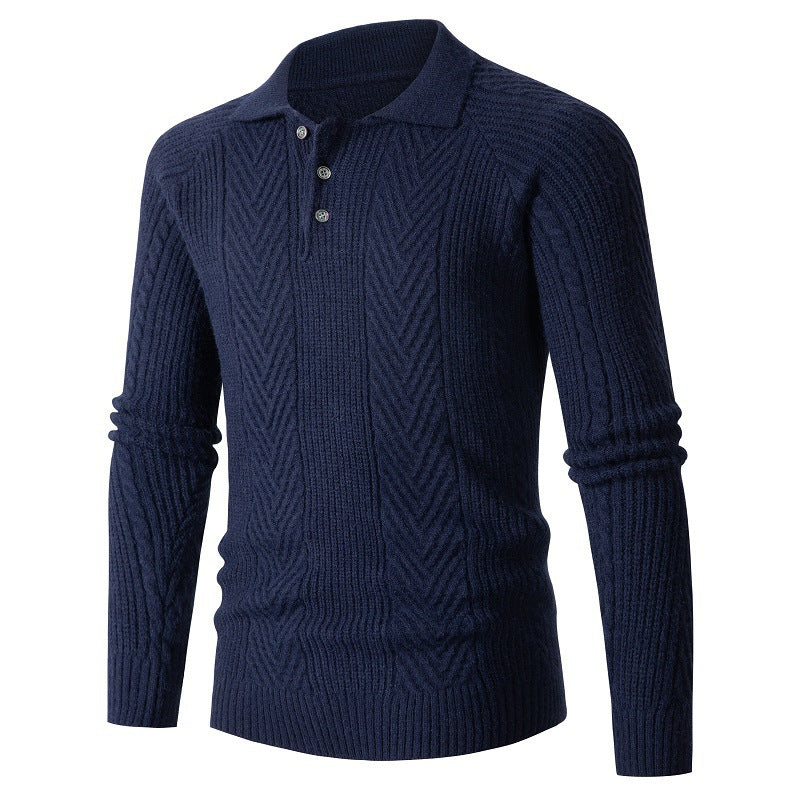 Street Wave Mens Knit Sweater With Classic Argyle Pattern And Button Placket Breathable Cotton Blend Cozy Fall Winter